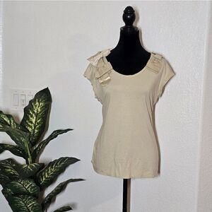 NY&CO Vintage T shirt/blouse/Top, with bow ribbons, size M.